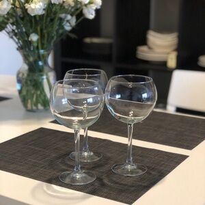 Set of 3 classic red wine glasses 21 cm burgundy wine glasses